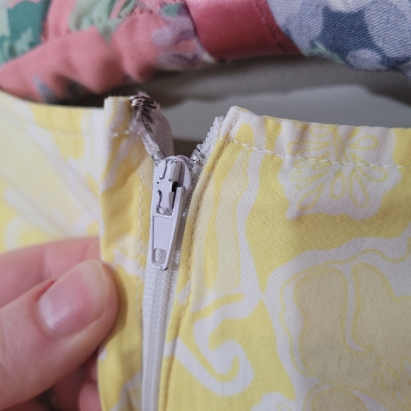 1980s Lilly Pulitzer yellow floral dress Vintage Cotton Dresa - Picture 10 of 14